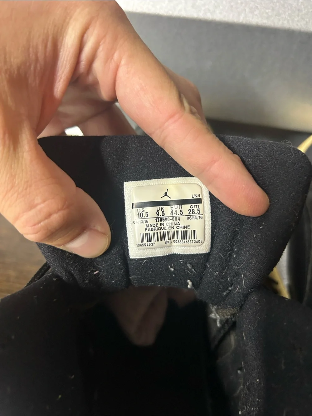 Size 10.5 Air Jordan 12 Mens Retro Black 130690-004